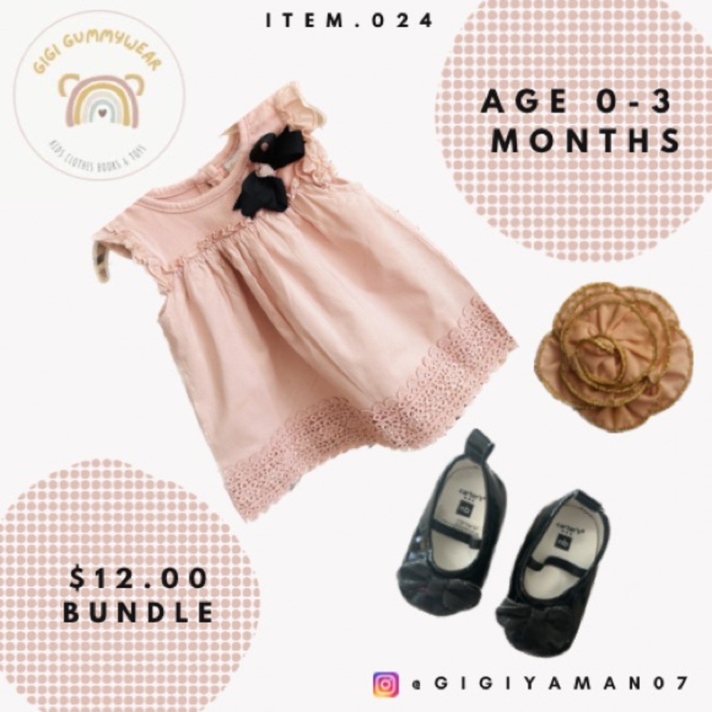 **GIGI GUMMYWEAR**Lilly Wicket babygirl dress, shoes & head band